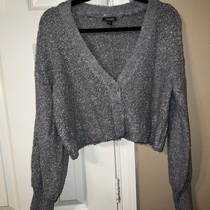 Gray Crop Top Sweater